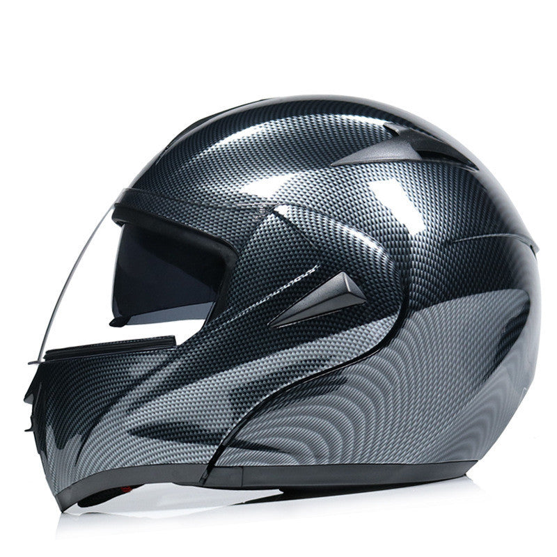 Carbon Fiber Double Mirror Electric Bike Helmet