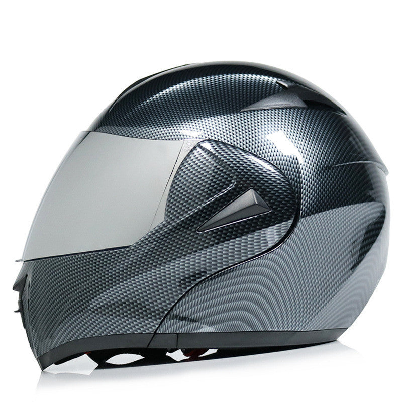 Carbon Fiber Double Mirror Electric Bike Helmet
