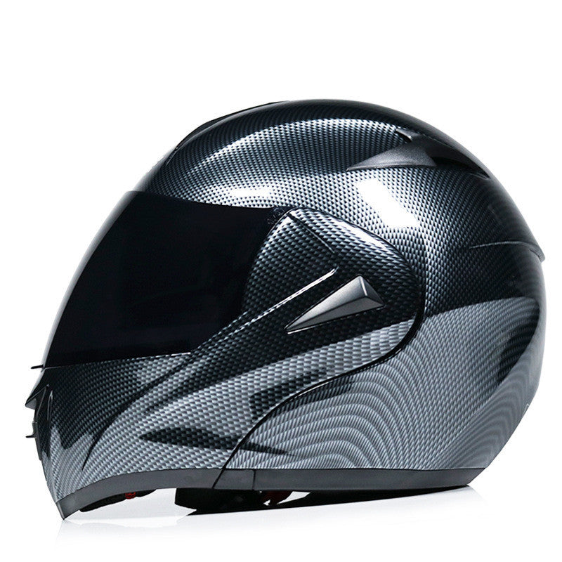 Carbon Fiber Double Mirror Electric Bike Helmet