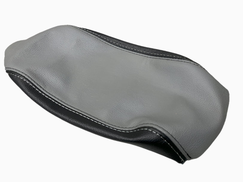 Titanium Gray & Black Leather Console Armrest Cover For 2009-2019 SUBARU FORESTER-0