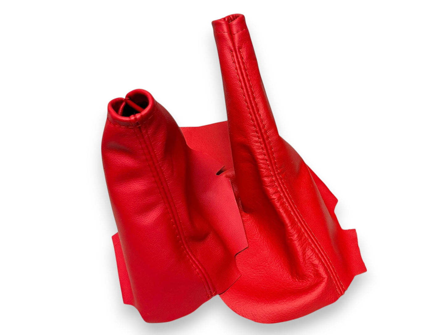 For 2005-2013 Chevy Corvette C6 Torch Red Leather Manual Shift E-Brake Boot Console Armrest Cover-7
