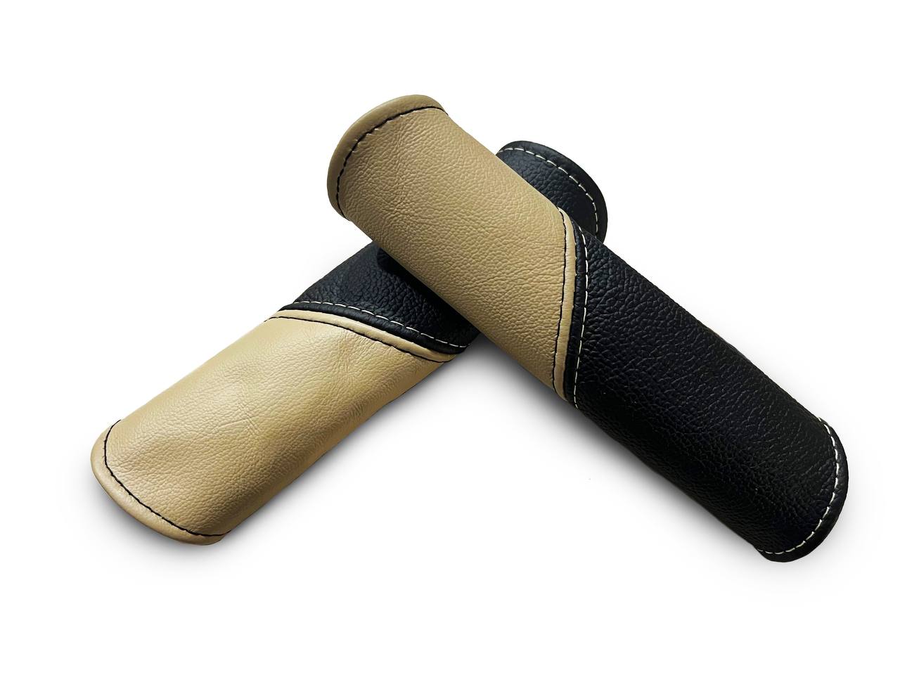 For 1997-2004 CORVETTE C5 Black & Oak Tan Leather Shift, E-Brake boot, Console, Grab, 2X Door Handle Cover-8