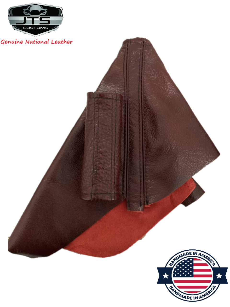 2008 - 2014 Subaru Impreza WRX STI Shift E-Brake Boot & Console Lid Cover Set In Burgandy Red Leather-4