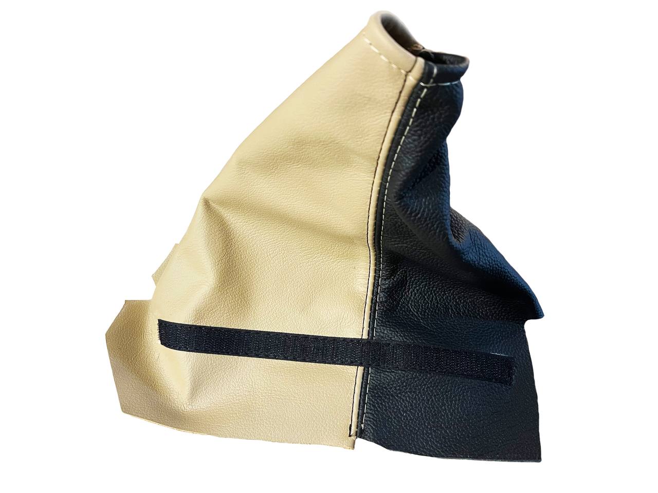 For 1997-2004 CORVETTE C5 Black & Oak Tan Leather Shift, E-Brake boot, Console, Grab, 2X Door Handle Cover-3