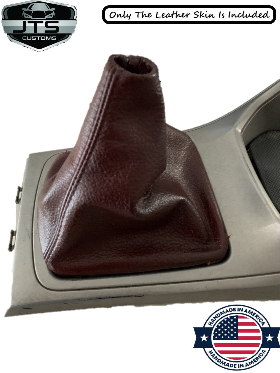 2008 - 2014 Subaru Impreza WRX STI Shift E-Brake Boot & Console Lid Cover Set In Burgandy Red Leather-3