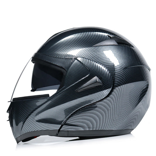 Carbon Fiber Double Mirror Electric Bike Helmet