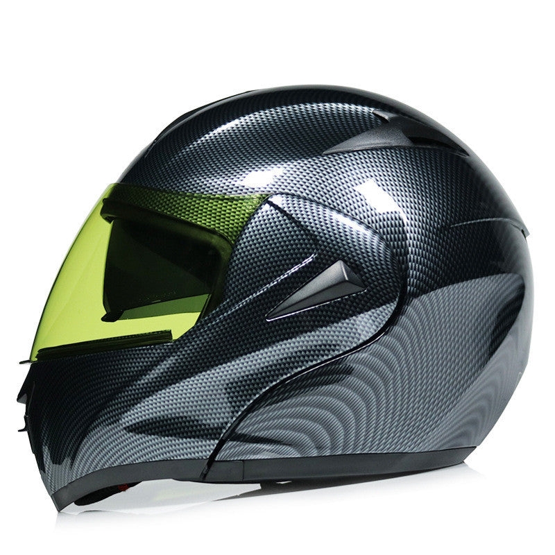 Carbon Fiber Double Mirror Electric Bike Helmet