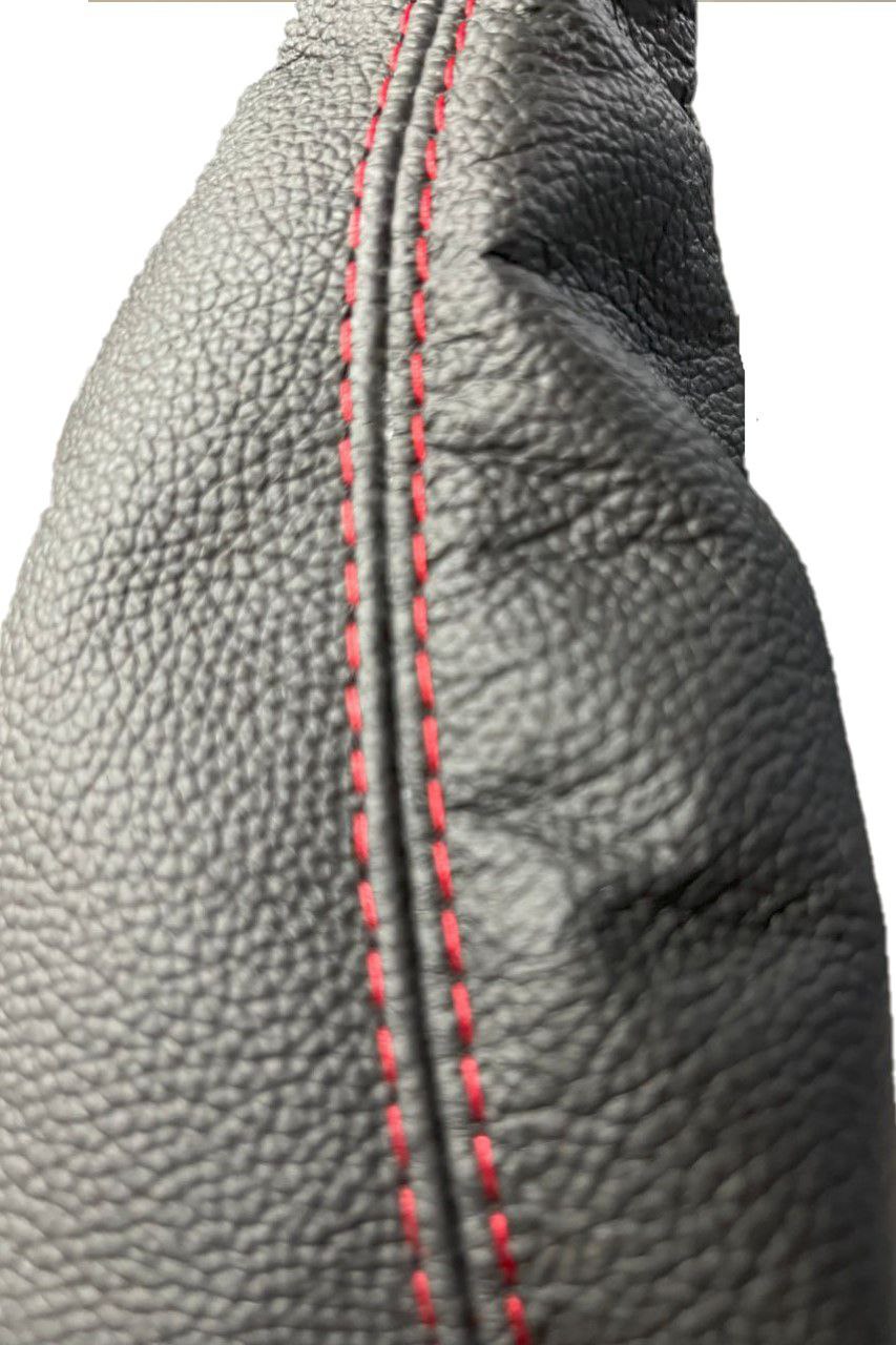 1994-2004 FORD MUSTANG GT-2001 Bullitt Black Genuine Leather Parking Brake Boot Cover-2