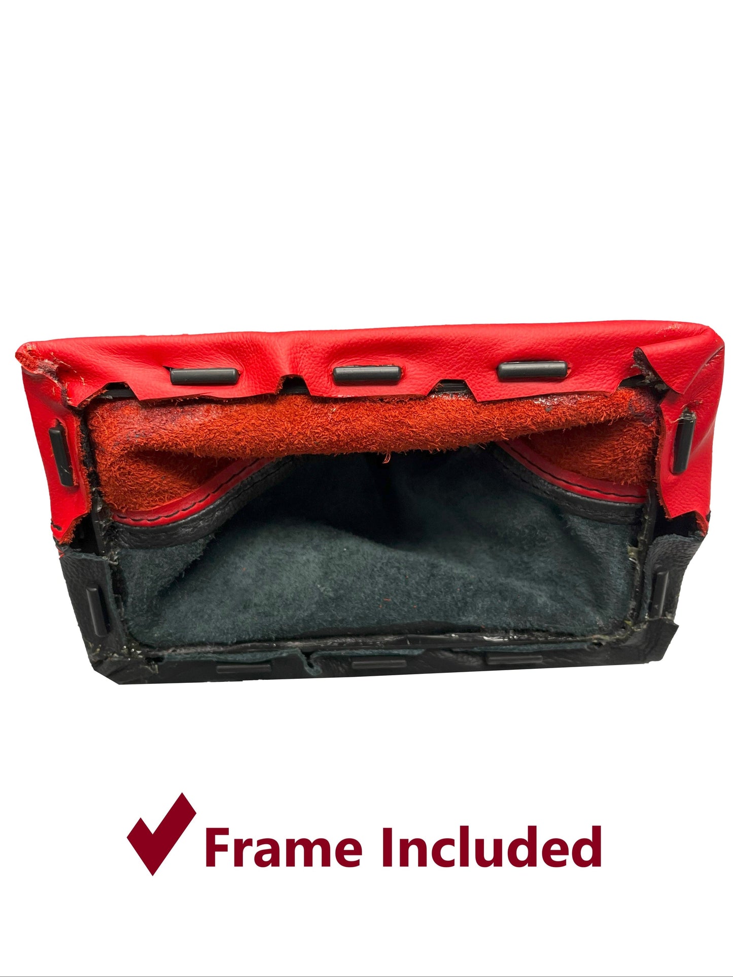 For 2005-2009 Ford Mustang GT Torch Red & Black Leather Manual Shift Boot Cover + Frame-1