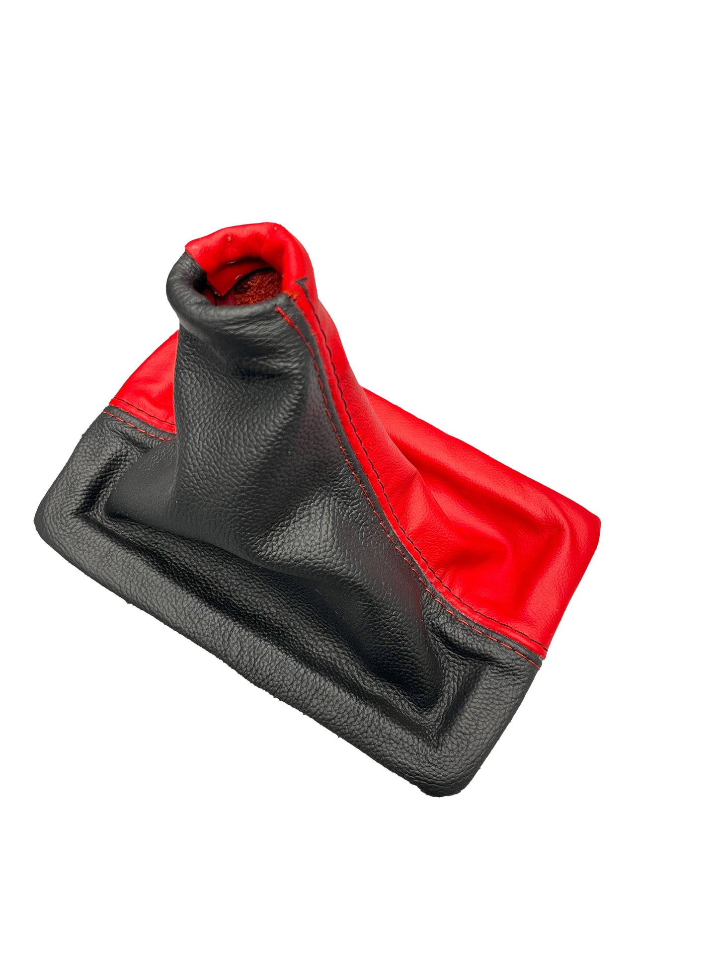 For 2005-2009 Ford Mustang GT Torch Red & Black Leather Manual Shift Boot Cover + Frame-3