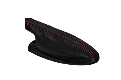 2010-2014 Ford Mustang GT Convertible Coupe V8 V6 Black Genuine Leather Emergency Brake Boot Cover-5