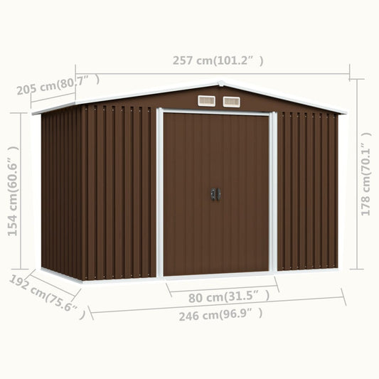 vidaXL Outdoor Storage Shed Garden Shed Patio Metal Storage Shed Backyard Shed-0