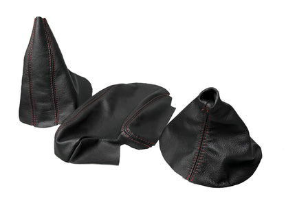 For 1991-2005 BMW E36 E46 3 Series Genuine Leather Console Armrest Shift & Handbrake Boot Cover-0