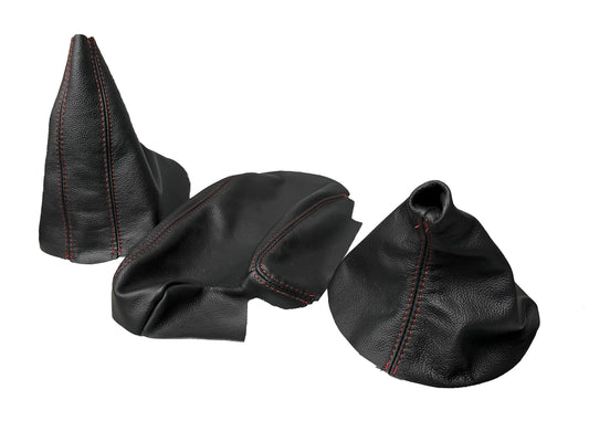 For 1991-2005 BMW E36 E46 3 Series Genuine Leather Console Armrest Shift & Handbrake Boot Cover-0