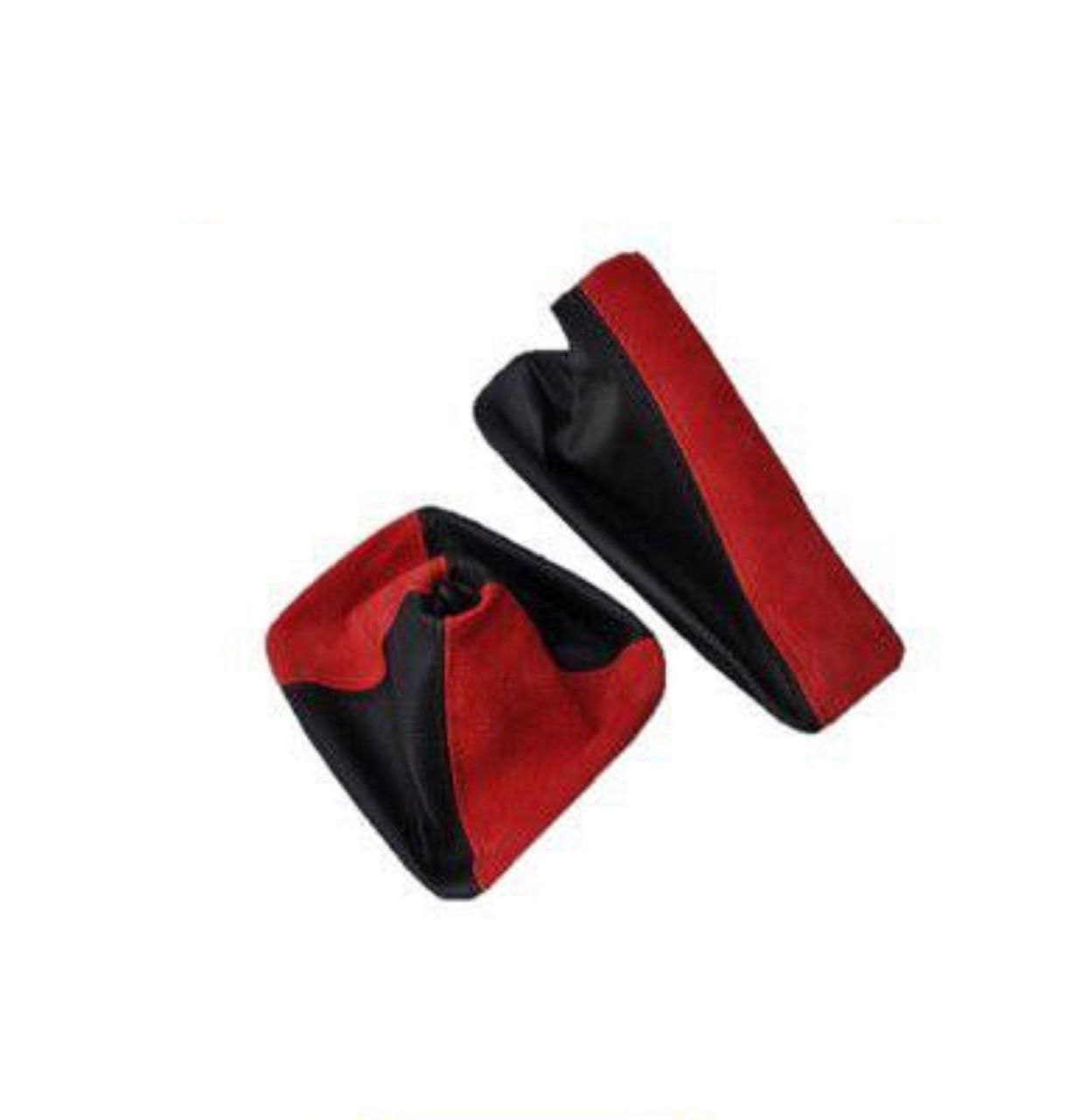 Black Leather & Torch Red Suede Shift Boot Cover For BMW E91 E92 E93 1991-2005-0