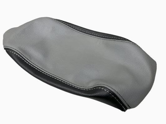 Titanium Gray & Black Leather Console Armrest Cover For 2009-2019 SUBARU FORESTER-0