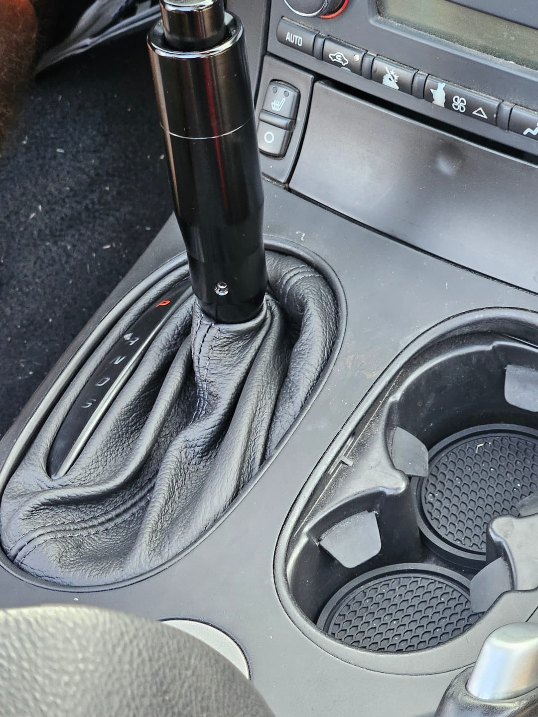 For 2005-2013 Chevy Corvette C6 Black Real Leather Automatic Shift Boot Cover-4