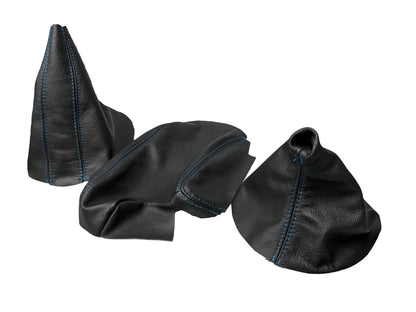 For 1991-2005 BMW E36 E46 3 Series Genuine Leather Console Armrest Shift & Handbrake Boot Cover-2