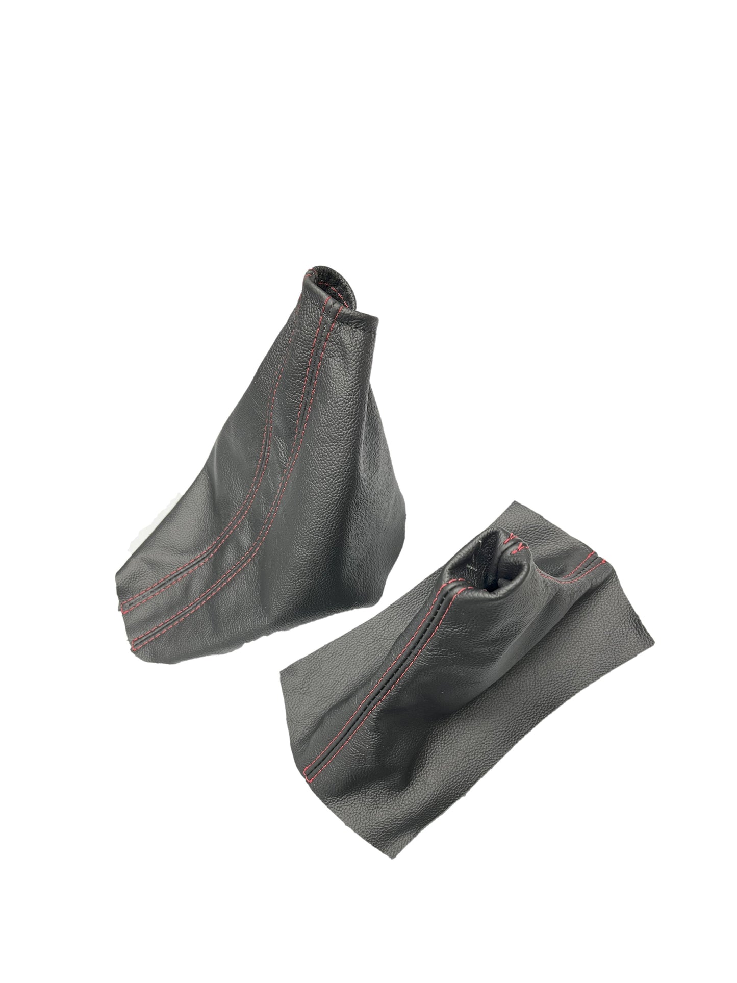 Red Stitch Leather Parking Brake & Shift Boot Cover For Ford Mustang GT 2005 2006 2007 2008 2009-3