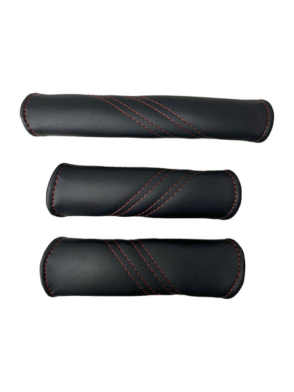 Leather Passenger Grab & 2X Door Handle Cover Set For 1997-2004 Chevy Corvette C5-4