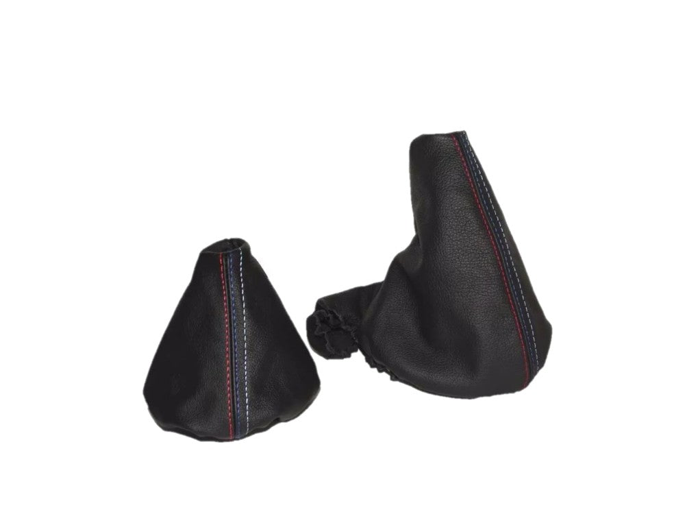 M Stitch Leather Shift & Handbrake Boot Cover 13 Inch For BMW Z3 M3 Coupe E46 1995-2006-4