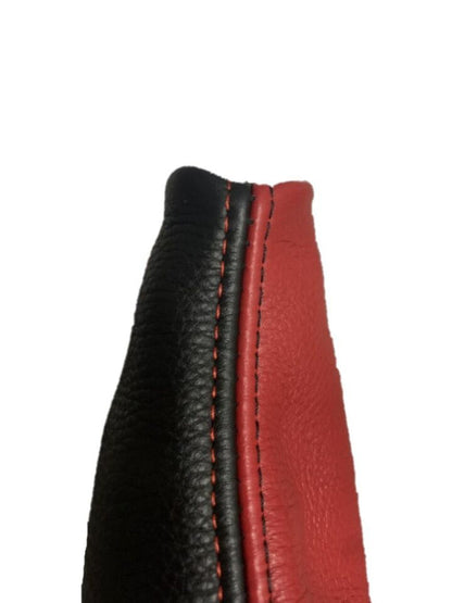 2005-2009 FORD MUSTANG GT Red & Black Leather Manual Shift Boot Cover-2