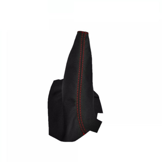 For Chevy Corvette C6 2005-2013 Genuine Leather Parking Brake Boot Cover In Red Stitch-0