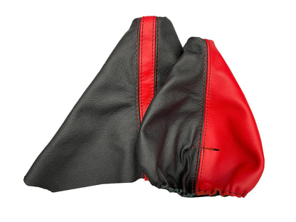 Black & Torch Red Leather Interior Piece Cover Set AUTOMATIC Transmission For 1997-2004 Chevy Corvette C5-7