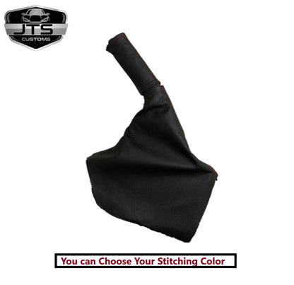 2008 - 2016 Subaru Impreza WRX STI Shift E-Brake Boot & Console Lid Cover Set In Black With Red Stitching-6