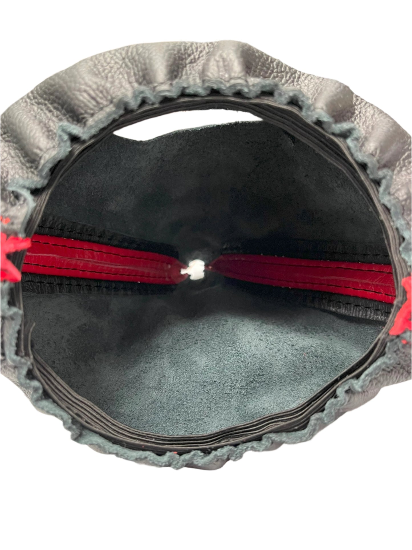 Genuine Leather AUTOMATIC Shift Boot Cover In Black & Torch Red Stripe For 2005-2013 Chevy Corvette C6-4