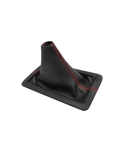 2005-2009 Ford Mustang GT Red Stitch Carbon Fiber PU Leather Shift Boot Cover-0
