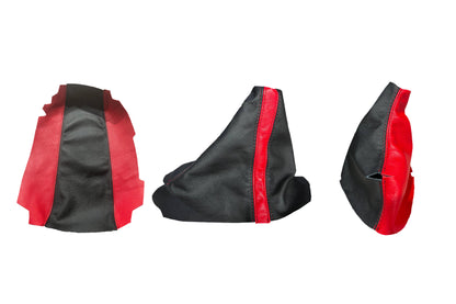 Black & Torch Red Leather Interior Piece Cover Set AUTOMATIC Transmission For 1997-2004 Chevy Corvette C5-10