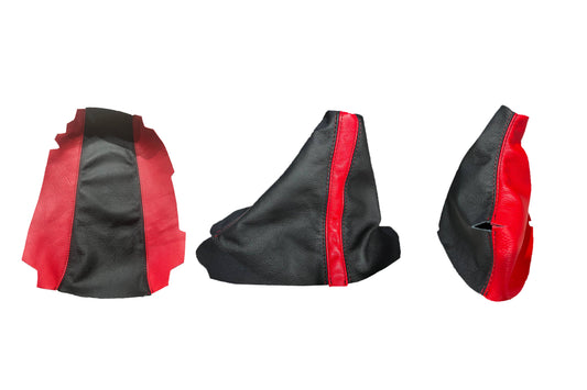 Black & Torch Red Leather Interior Piece Cover Set AUTOMATIC Transmission For 1997-2004 Chevy Corvette C5-10
