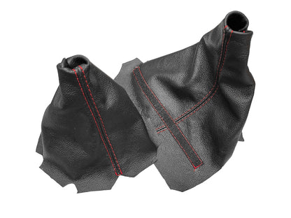 Leather Shift & Parking Brake Boot Cover For 1997-2004 Chevy Corvette C5 V8 Z06 Coupe 2-Door-0