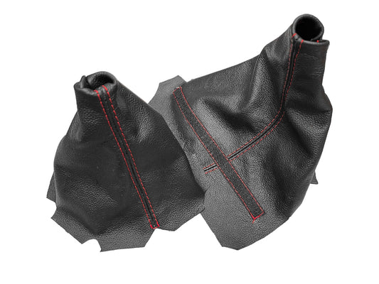 Leather Shift & Parking Brake Boot Cover For 1997-2004 Chevy Corvette C5 V8 Z06 Coupe 2-Door-0
