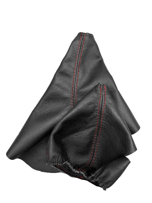 Red Stitch Genuine Leather AUTOMATIC Shift & Parking Brake Boot Cover For 2005-2013 Chevy Corvette C6-0