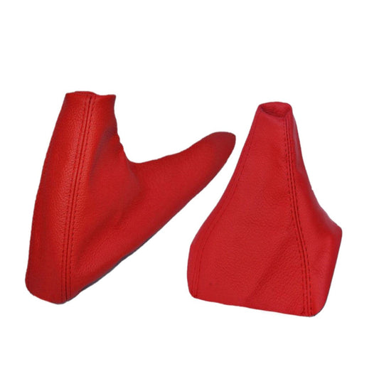 Torch Red Leather 13 Inch Shift & E-brake Boot Cover For BMW Z3 1995-2002 M3 Coupe E46 2001-2006-0
